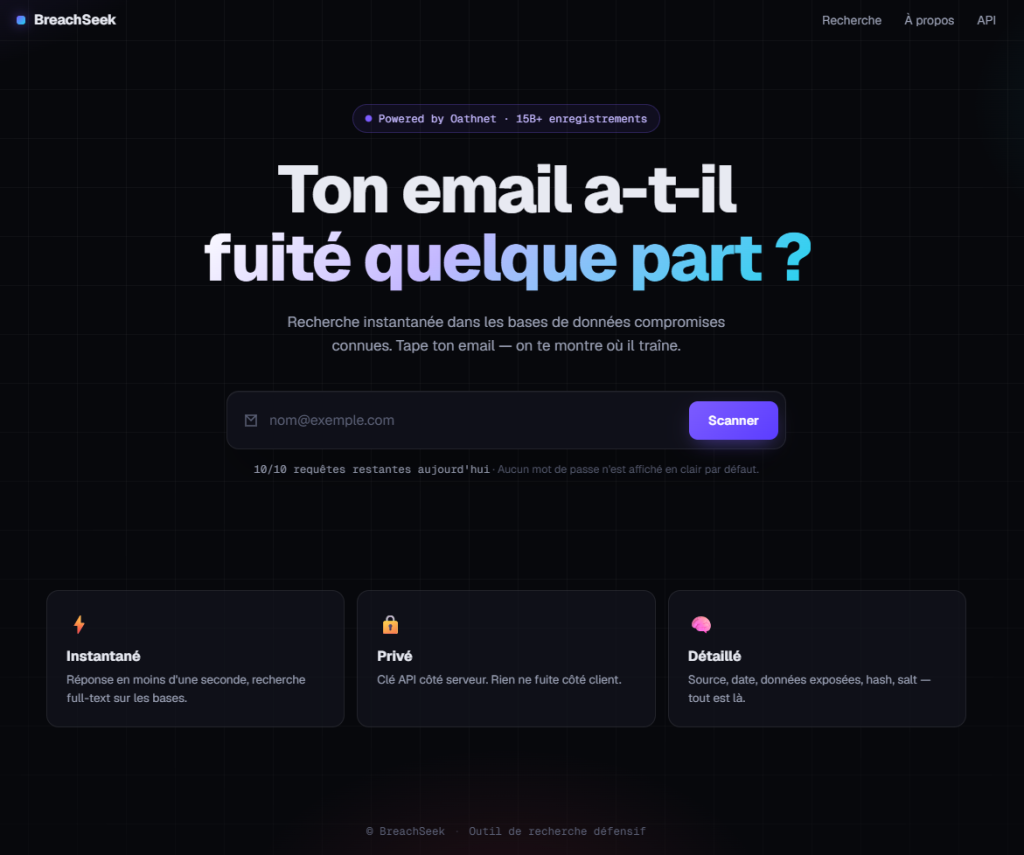 BreachSeek : Outil OSINT de Vérification de Fuite de Données